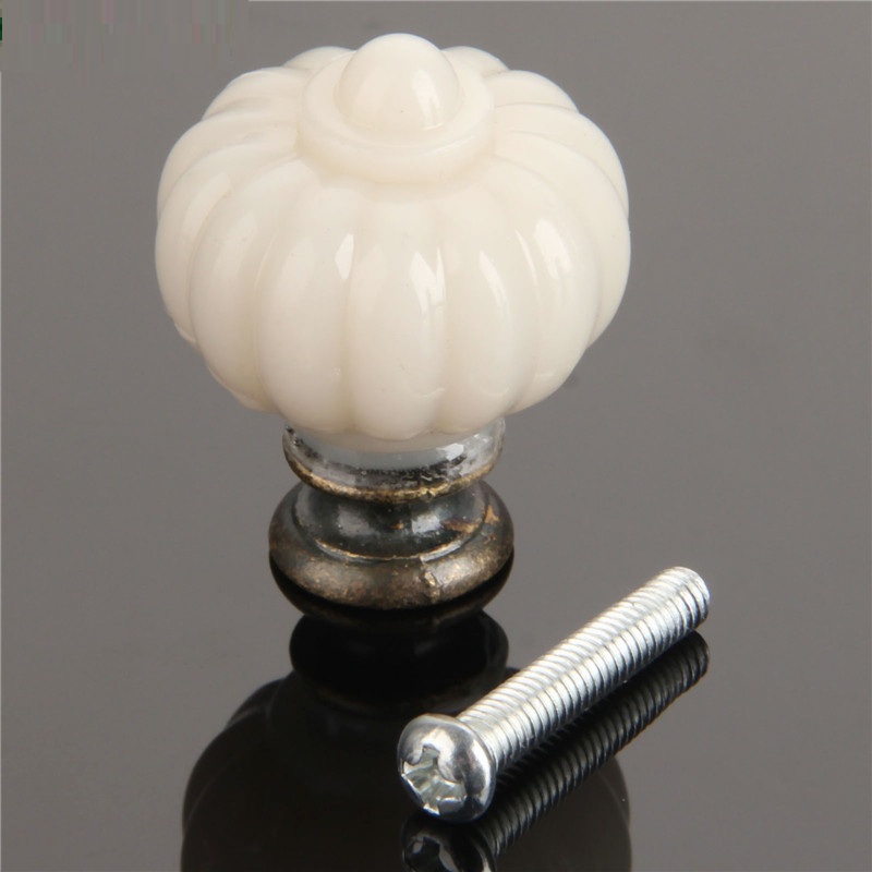 Furniture Hardware Handles - 아크릴 아이보리 화이트 호박 캐비닛 손잡이,