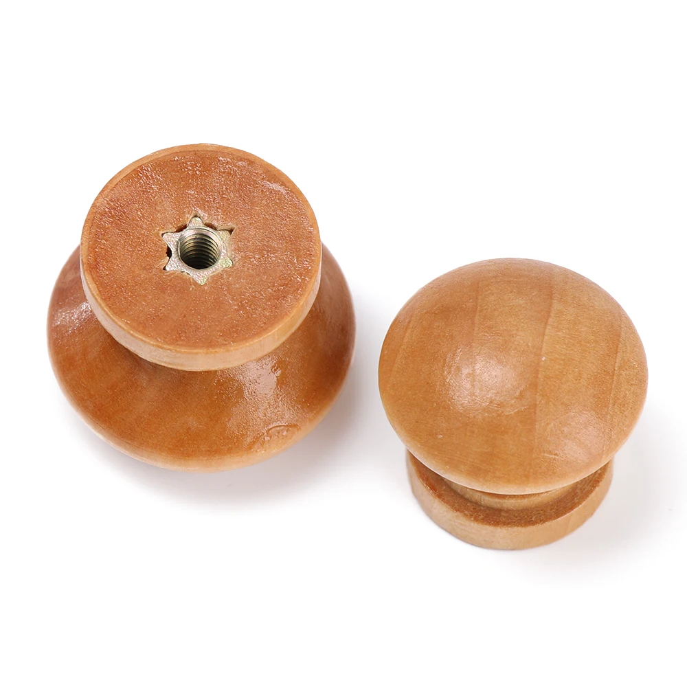 Furniture Hardware Handles - 10개/세트 원형 천연 나무 서랍 손잡이