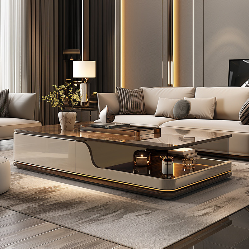 Home Furniture & Hardware Trading - 투명한 미적 커피 테이블 장식 거실