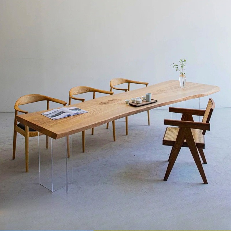 북유럽 단단한 나무 아크릴 플로팅 테이블 현대 간단한  - Home Furniture & Hardware Trading 리뷰 및 가격