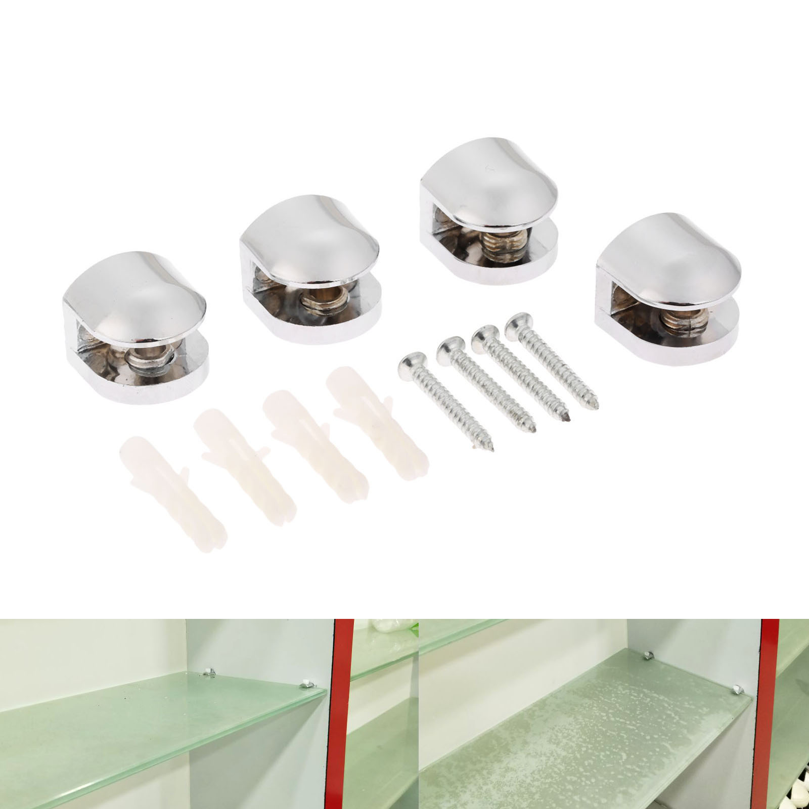 4 개/대 아연 합금 조정 가능한 유리 선반 지지대 홀 - Furniture Hardware Screws 리뷰 및 가격