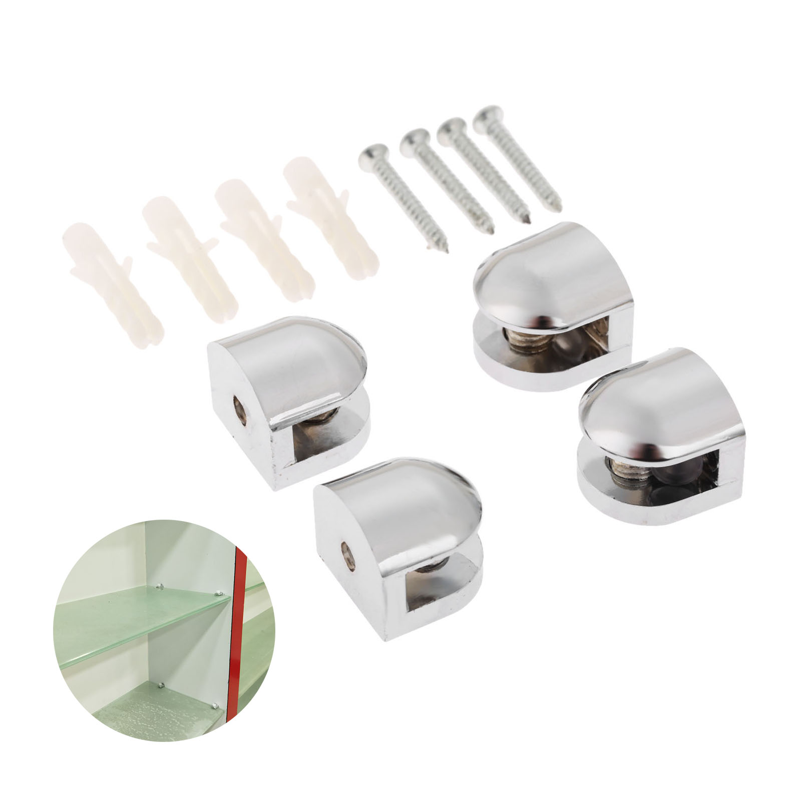 4 개/대 아연 합금 조정 가능한 유리 선반 지지대 홀 - Furniture Hardware Screws 리뷰 및 가격