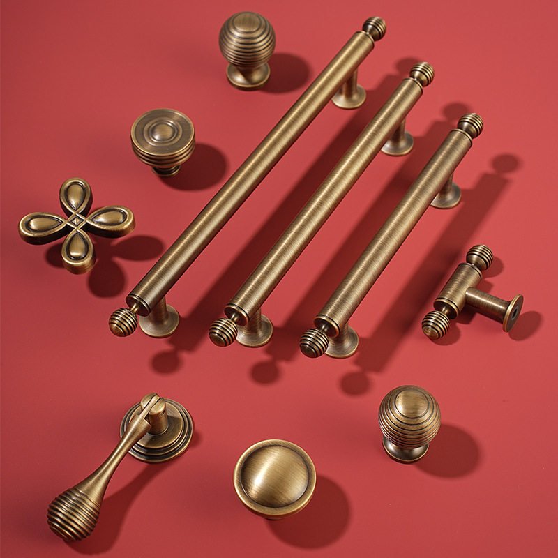 하이 엔드 솔리드 황동 캐비닛 핸들 골동품 청동 색상  - Furniture Hardware High End 리뷰 및 가격