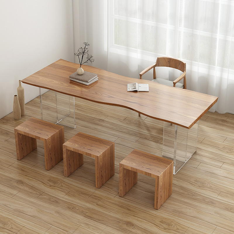 북유럽 고급 아크릴 단단한 나무 책상 현대 미니멀리스트 - Home Furniture & Hardware Trading 리뷰 및 가격