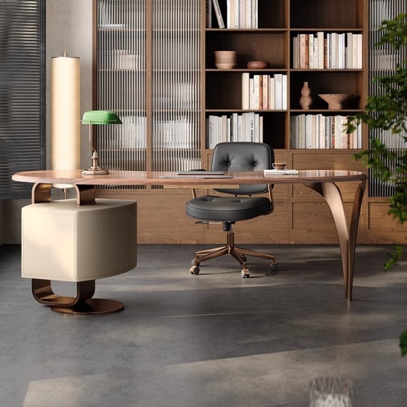 호두나무 원목 라이트 럭셔리 모던 책상 북유럽 디자이너 - Furniture Hardware High End 리뷰 및 가격