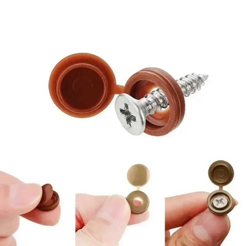 힌지 플라스틱 스크류 캡 커버 접이식 스냅 보호 캡 버 - Furniture Hardware Screws 리뷰 및 가격