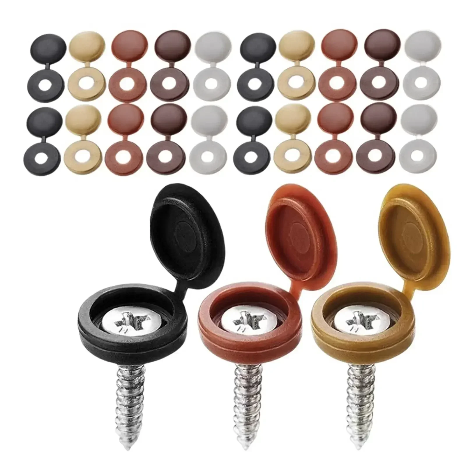 힌지 플라스틱 스크류 캡 커버 접이식 스냅 보호 캡 버 - Furniture Hardware Screws 리뷰 및 가격