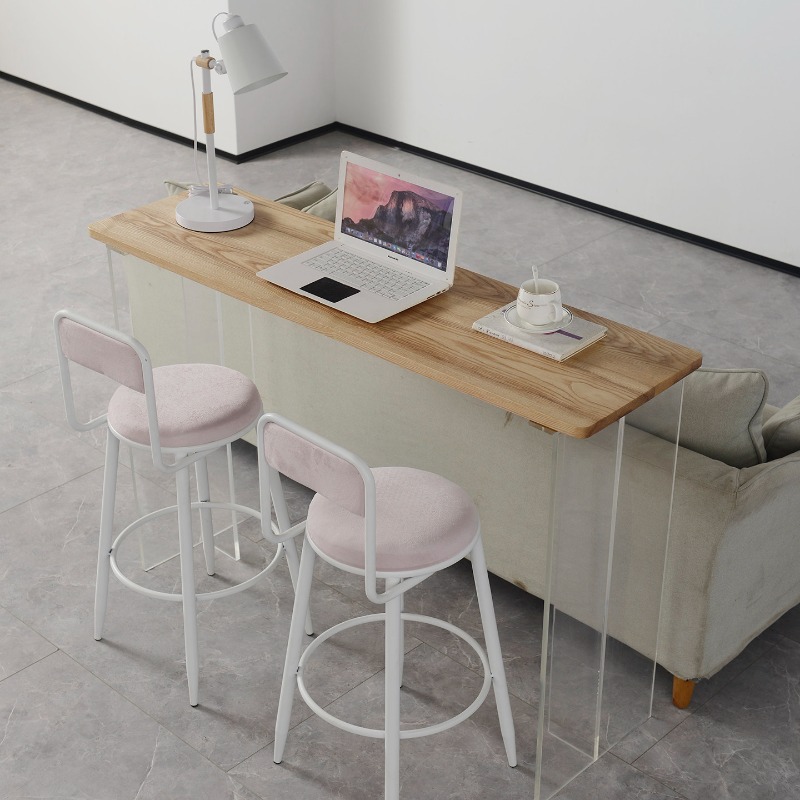 북유럽 크리 에이 티브 아크릴 단단한 나무 바 테이블  - Home Furniture & Hardware Trading 리뷰 및 가격