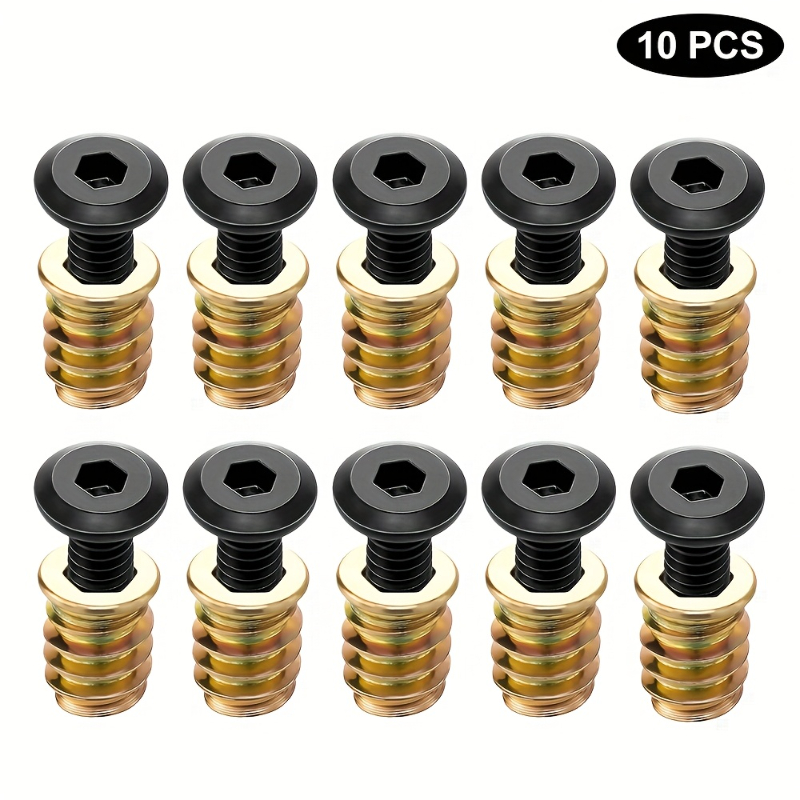 10PCS 나사산 인서트 너트 조합 도구 키트 목재 가 - Furniture Hardware Screws 리뷰 및 가격