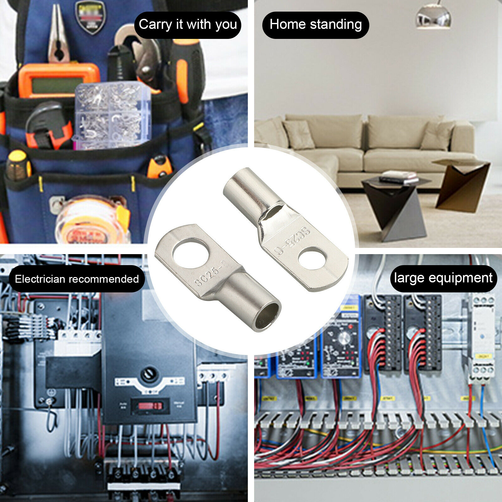 SC 베어 볼트 홀 주석 도금 구리 케이블 러그, 배터 - Furniture Hardware Connectors 리뷰 및 가격