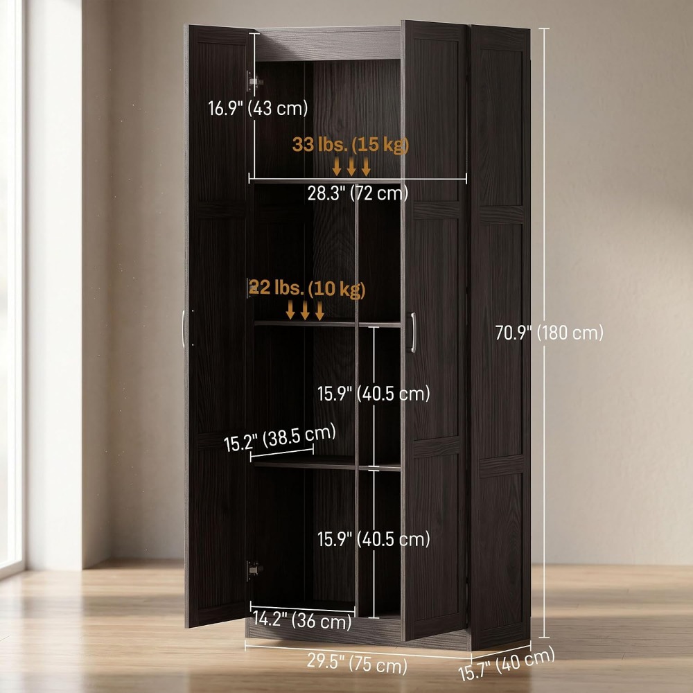 HOMCOM 71인치 높이 주방 팬트리 캐비닛(조절 가 - Soft Close Hinge 리뷰 및 가격