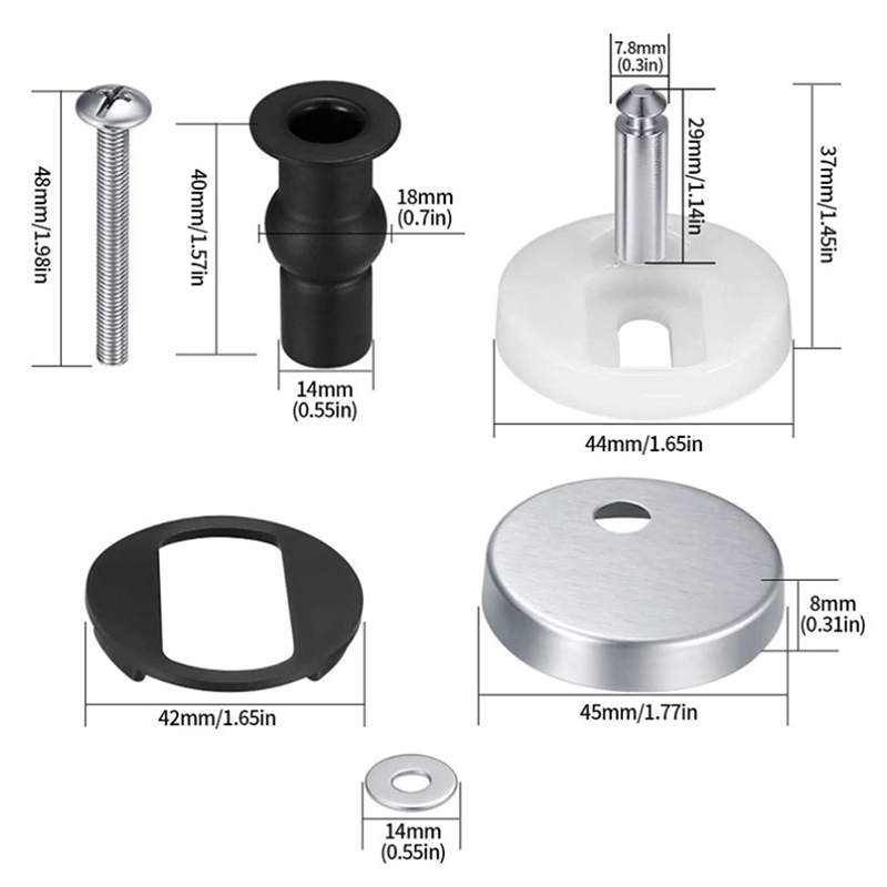 2개 변기 시트 힌지 상단 고정 힌지 팩 마운팅 교체용 - Furniture Hardware Screws 리뷰 및 가격
