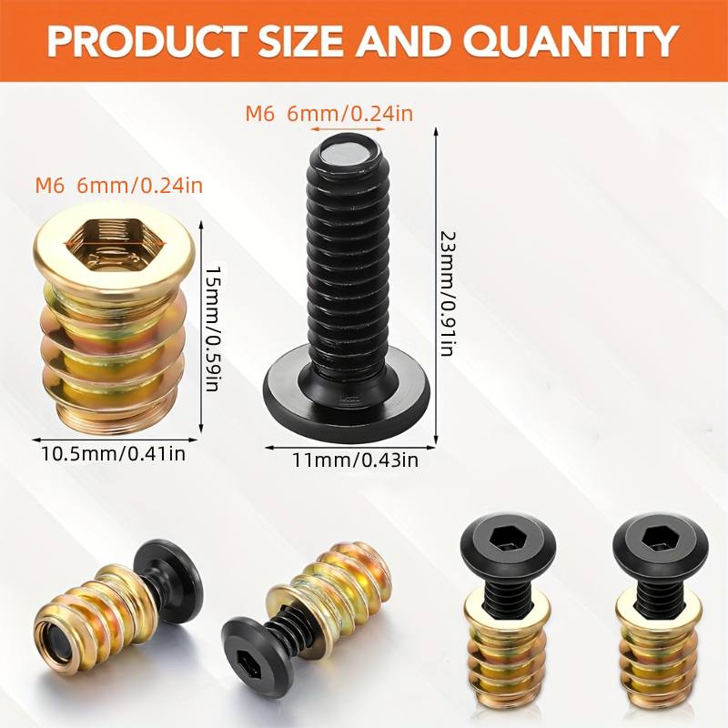 10PCS 너트 나사 삽입물 조합 도구 키트 목재 가구 - Furniture Hardware Screws 리뷰 및 가격