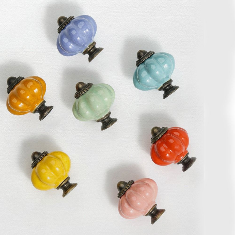 심플한 싱글 홀 세라믹 호박 손잡이 유럽 스타일 빈티지 - Furniture Hardware Handles 리뷰 및 가격